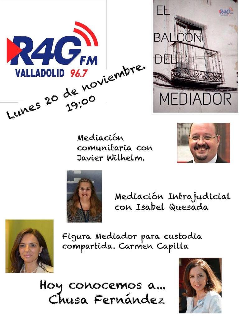 Intervención en el programa de radio «El balcón del mediador» de RG4 Valladolid